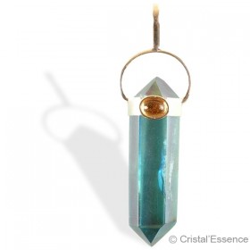 Pendentif prisme bi-terminé hexagonal en lapis-lazuli naturel