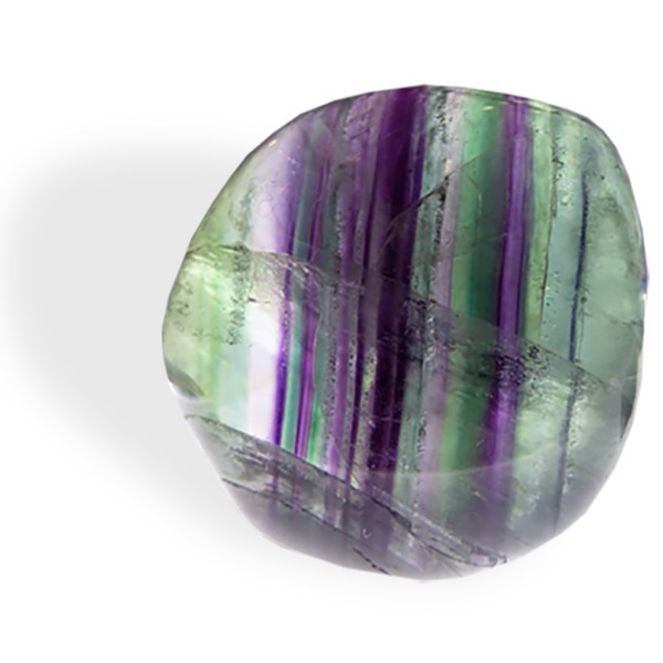 Fluorite multicolore, galet plat