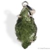 Moldavite brut naturelle authentique en pendentif argent