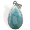 Larimar taillée cabochon goutte en pendentif, pierre de paix intérieure