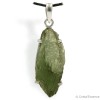 Moldavite authentique et naturelle, pierre de cœur en pendentif argent