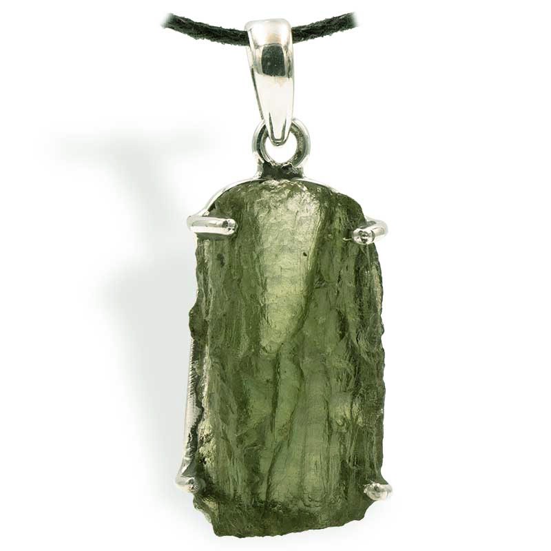 Pendentif Moldavite 4 griffes pierre du chakra du cœur