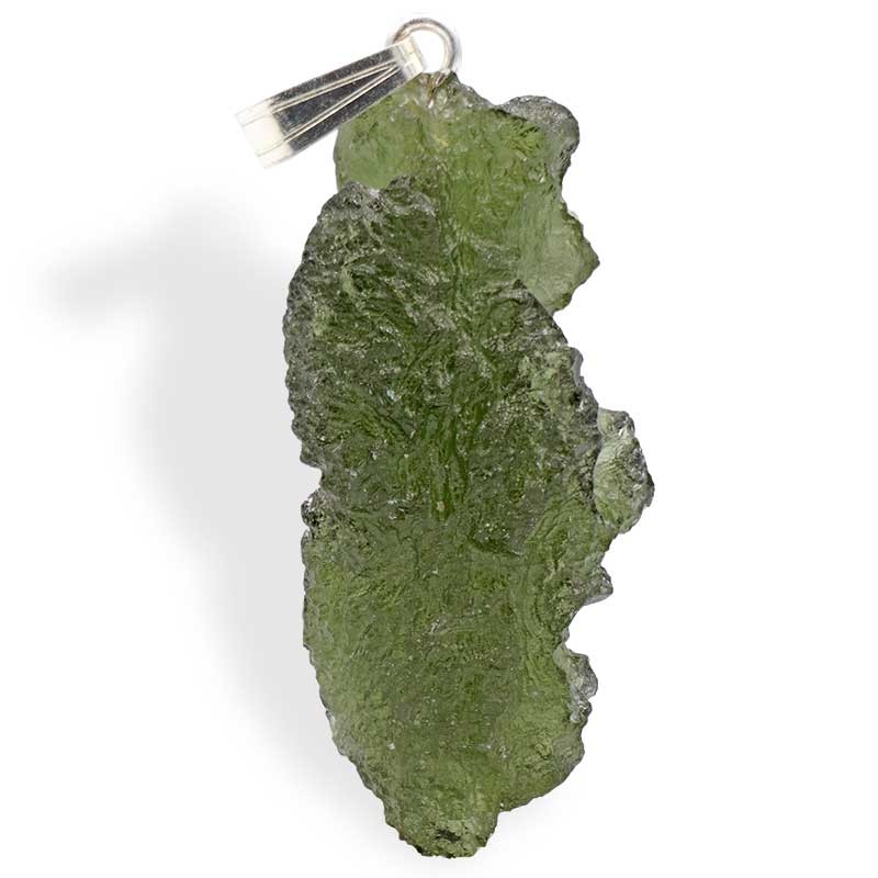 Moldavite brut en pendentif, moldavite naturelle authentique