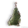 Moldavite, brut spécimen entier, pendentif ouvragé argent, 11,4 g